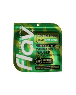 Green Apple Resin Enhanced Gummy Belts 100mg